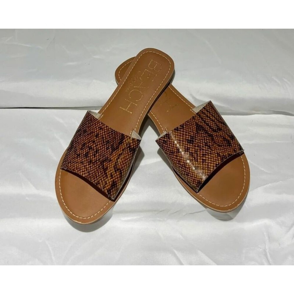 BEACH faux snakeskin slide sandals   Size 10